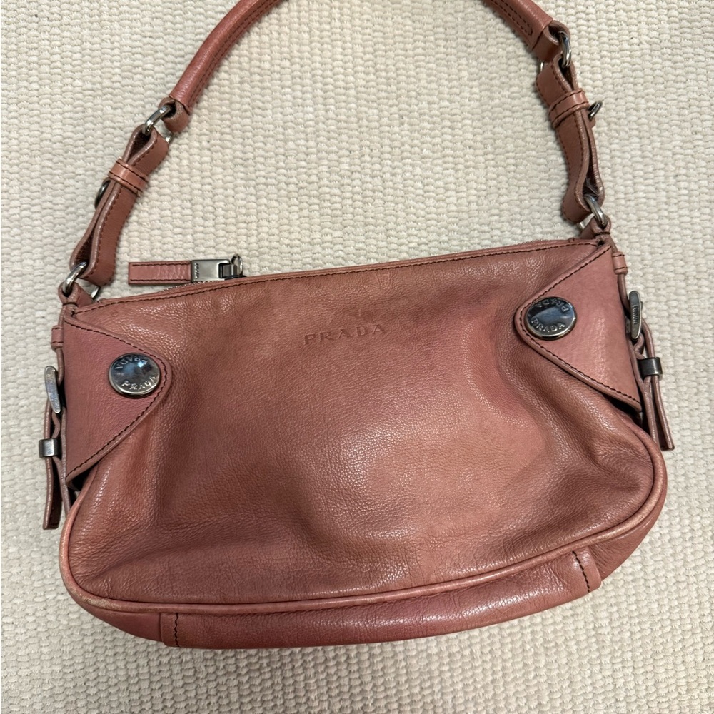 Prada Women's Mauve Leather Shoulder Bag